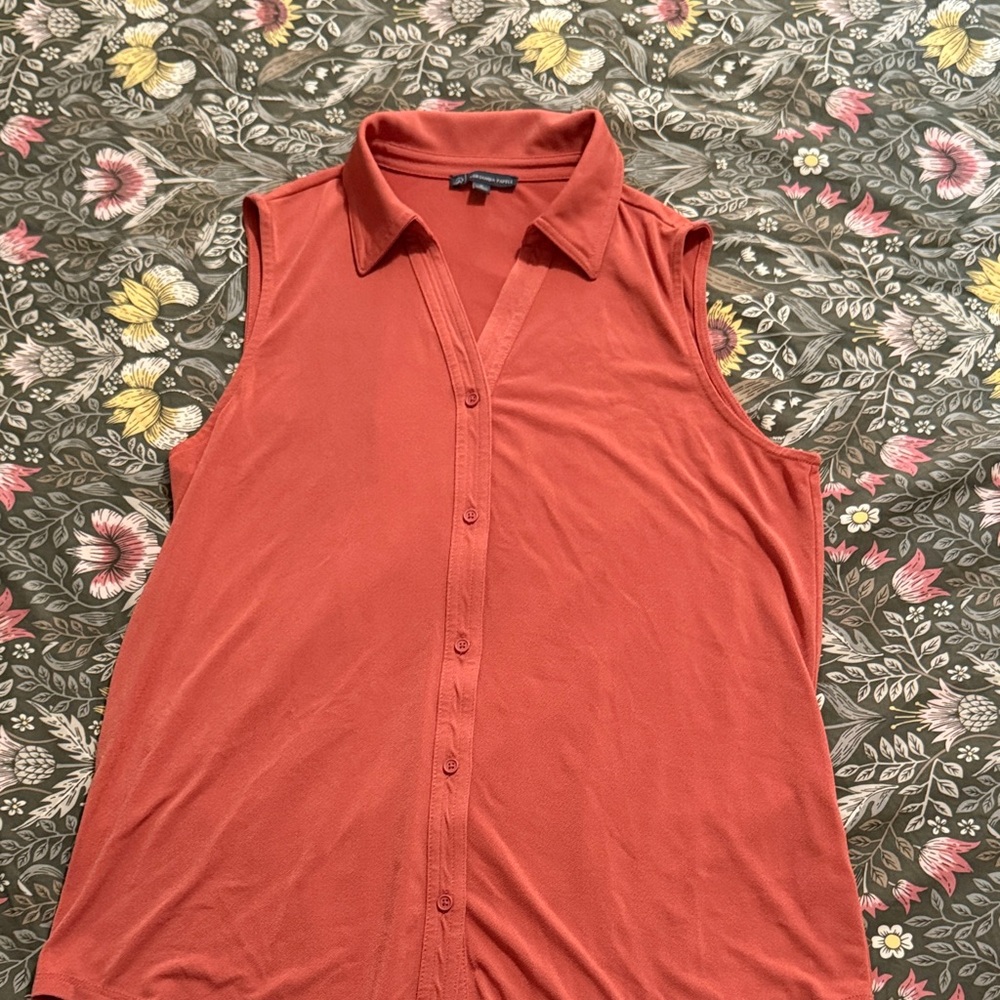 Adrianna Papell Sleeveless Coral Blouse